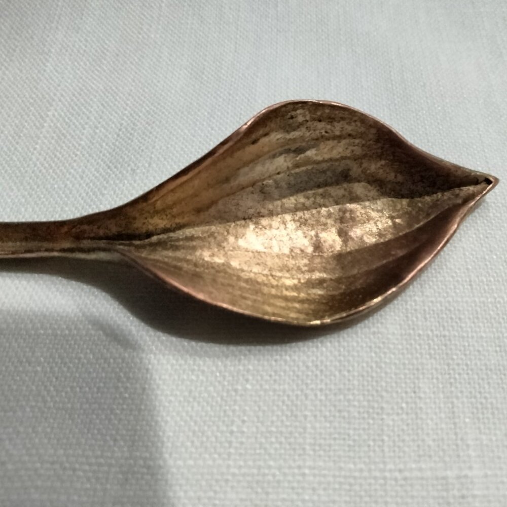 Table Art Pewter Leaf Shaped Condiment Spoons, Set of Two, NWOT - Picture 5 of 10